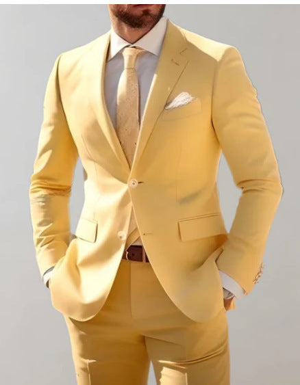 European And American Men's Suit Two-piece Double-breasted Wedding Party Singer Costume - BOC-WEAR