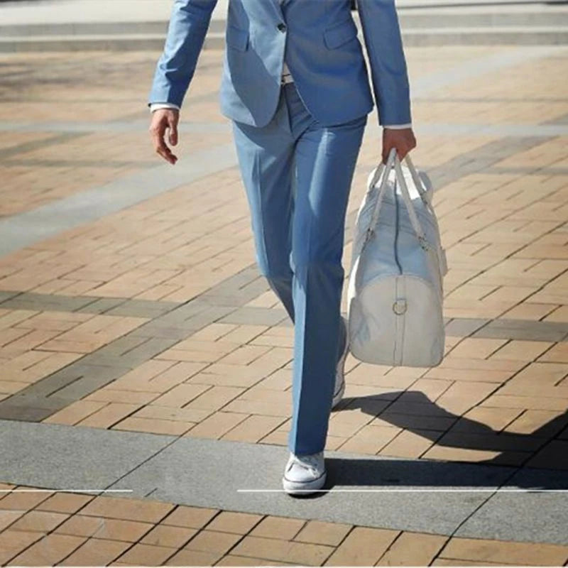 Male Suit Trousers Business Straight Social Tailoring White Clothing Dress Men's Summer Pants Premium Up Slacks Elegant