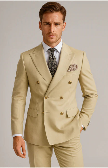 European And American Men's Suit Two-piece Double-breasted Wedding Party Singer Costume - BOC-WEAR