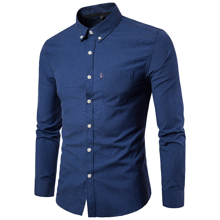 Men S Shirts Korean Men Slim Long Sleeve Dress Shirt - BOC-WEAR