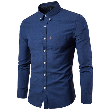 Men S Shirts Korean Men Slim Long Sleeve Dress Shirt - BOC-WEAR
