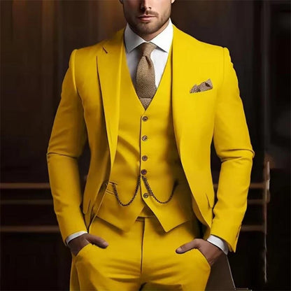 Men's High-grade Gentleman Temperament Slim Suit Three-piece Suit - BOC-WEAR