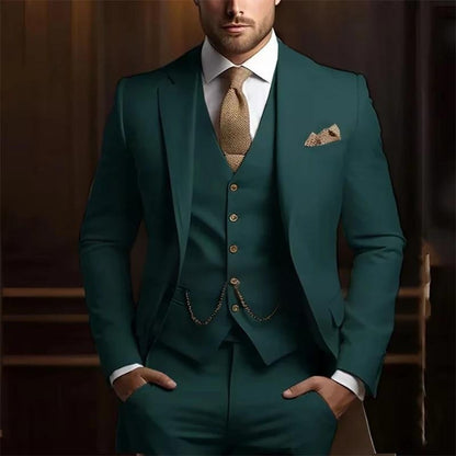 Men's High-grade Gentleman Temperament Slim Suit Three-piece Suit - BOC-WEAR