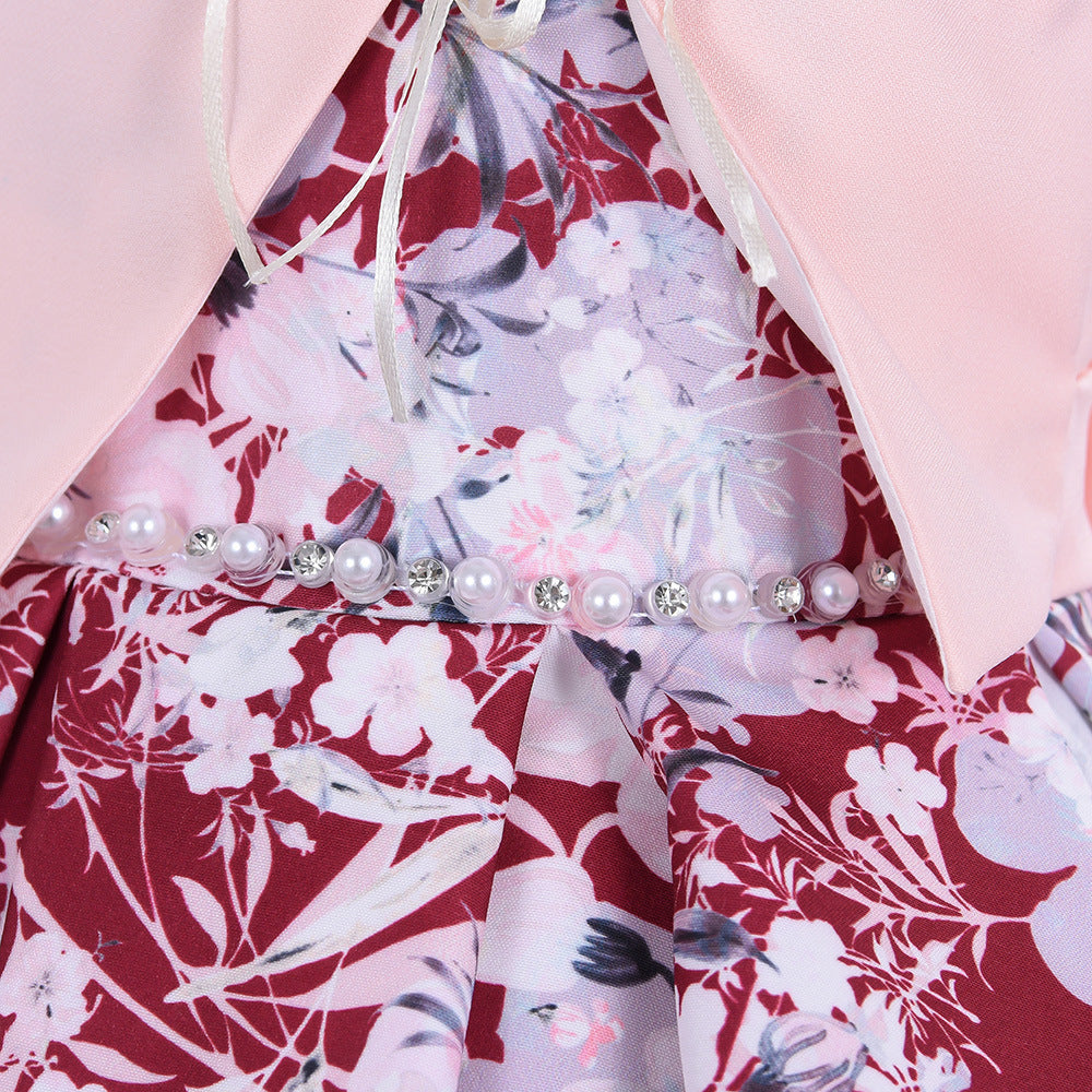 Little Girl Baby Birthday Print Dress Puffy - BOC-WEAR