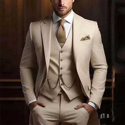 Men's High-grade Gentleman Temperament Slim Suit Three-piece Suit - BOC-WEAR