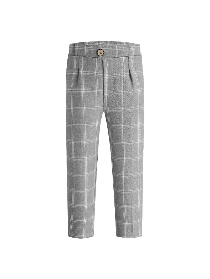 Matching gray plaid dress pants from boys 3-piece suit set - BOC-WEAR