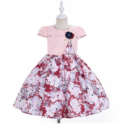 Little Girl Baby Birthday Print Dress Puffy - BOC-WEAR