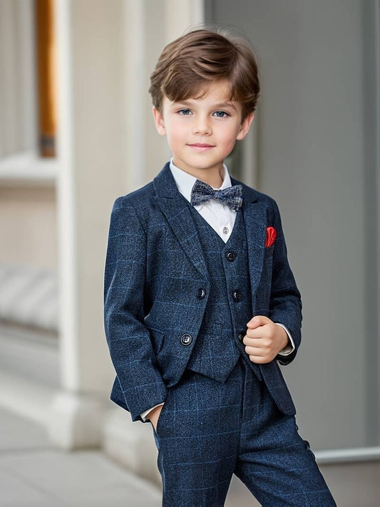 4pcs Set (Suit + Vest + Pants + Bow Tie) - BOC-WEAR