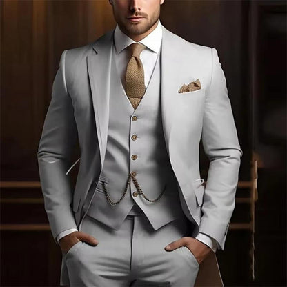 Men's High-grade Gentleman Temperament Slim Suit Three-piece Suit - BOC-WEAR