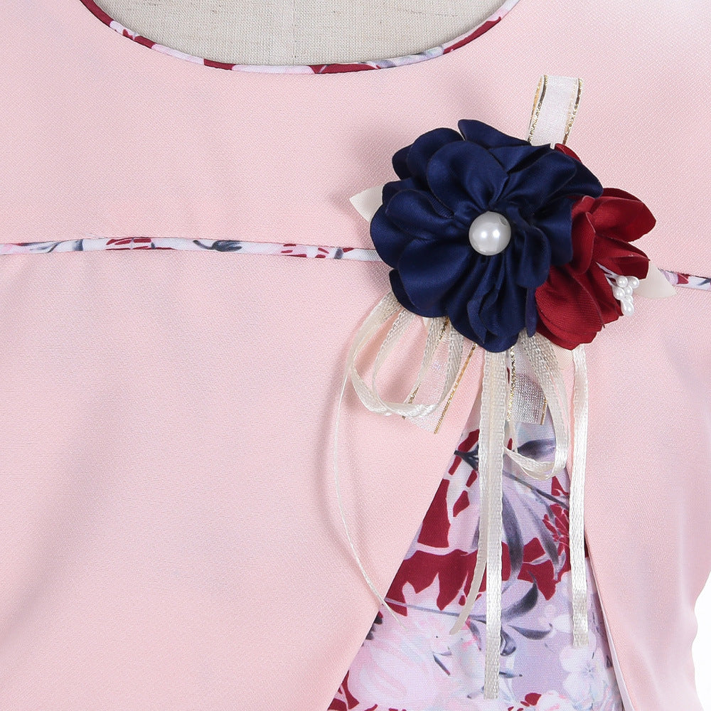 Little Girl Baby Birthday Print Dress Puffy - BOC-WEAR