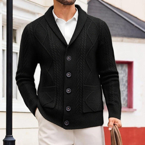 Men's Long Sleeve Cardigan Sweater Jacket - Casual Button-Up Knitwear - BOC-WEAR