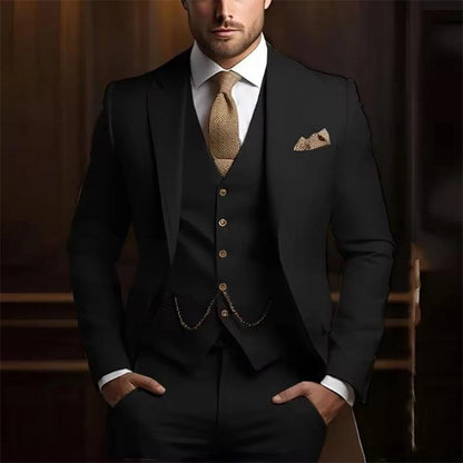 Men's High-grade Gentleman Temperament Slim Suit Three-piece Suit - BOC-WEAR
