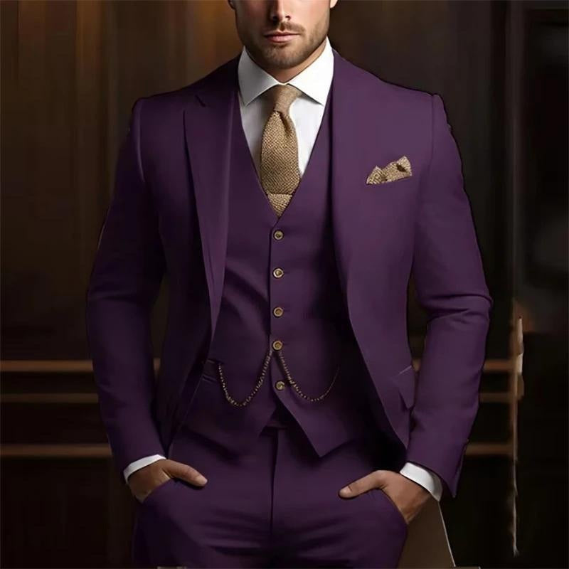 Men's High-grade Gentleman Temperament Slim Suit Three-piece Suit - BOC-WEAR