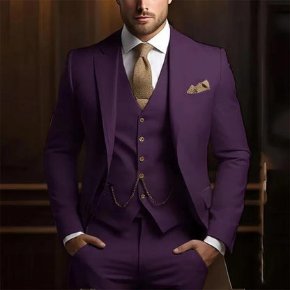 Men's High-grade Gentleman Temperament Slim Suit Three-piece Suit - BOC-WEAR