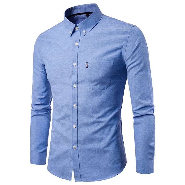 Men S Shirts Korean Men Slim Long Sleeve Dress Shirt - BOC-WEAR