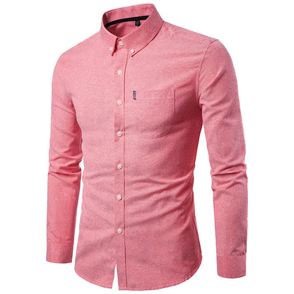 Men S Shirts Korean Men Slim Long Sleeve Dress Shirt - BOC-WEAR