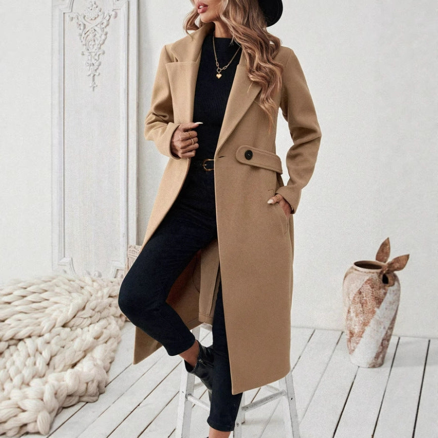 BOC-WEAR Camel Lace-Up Coat - Women's Autumn & Winter Casual Jacket - BOC-WEAR
