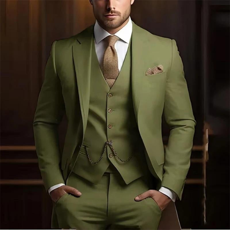 Men's High-grade Gentleman Temperament Slim Suit Three-piece Suit - BOC-WEAR