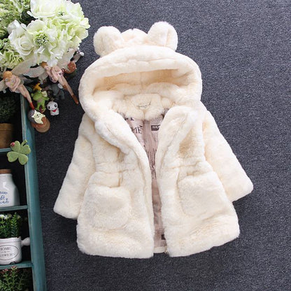 A girl's fur coat for autumn and winter - BOC-WEAR