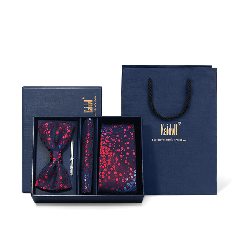 Four Piece Suit With Embroidered Tie - Premium Men's Formal Wear - BOC-WEAR