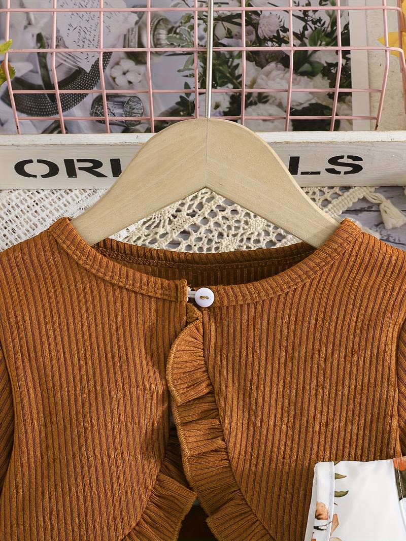 Autumn Glow Cardigan & Brown Vest - BOC-WEAR