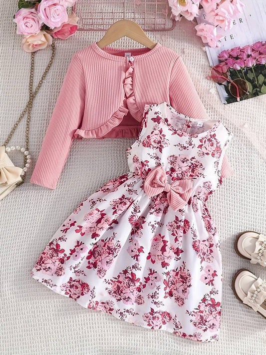 Autumn Glow Cardigan & Vest Rose Floral - BOC-WEAR