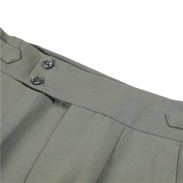 2024 High Quality Business Casual Draped High-waist Trousers Men Solid Color Formal Pants Male Formal Office Social Suit Pants