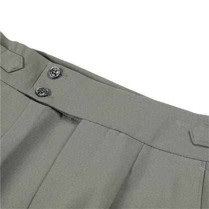 2024 High Quality Business Casual Draped High-waist Trousers Men Solid Color Formal Pants Male Formal Office Social Suit Pants
