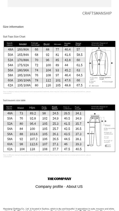 Men's Elegant Khaki Striped Three-Piece Suit High-End Casual Professional Style Adults Flat Front - BOC-WEAR