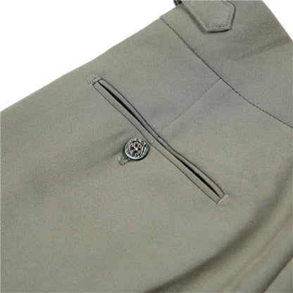 2024 High Quality Business Casual Draped High-waist Trousers Men Solid Color Formal Pants Male Formal Office Social Suit Pants