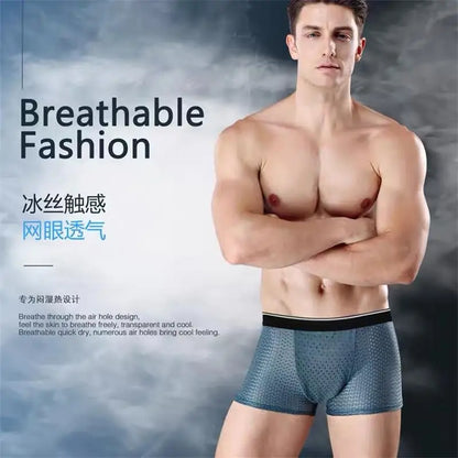 BOC-WEAR Men's Ice Silk Boxers - 8-Pack Breathable Underwear (L-5XL) - BOC-WEAR