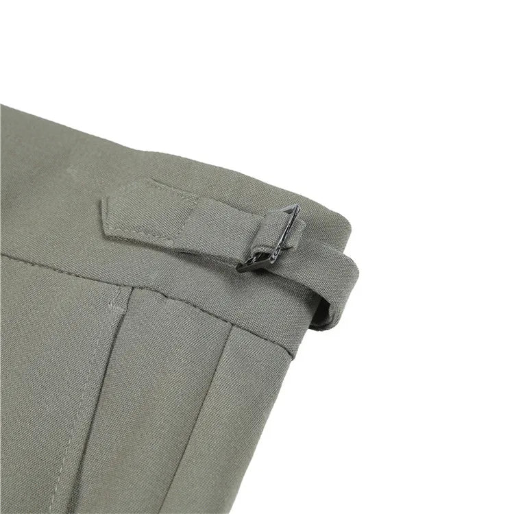 2024 High Quality Business Casual Draped High-waist Trousers Men Solid Color Formal Pants Male Formal Office Social Suit Pants