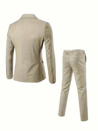 Men's 3-Piece Suit Set - Jacket, Vest & Trousers - BOC-WEAR