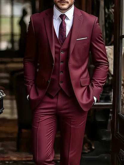 Men's 3-Piece Suit Set - Jacket, Vest & Trousers - BOC-WEAR