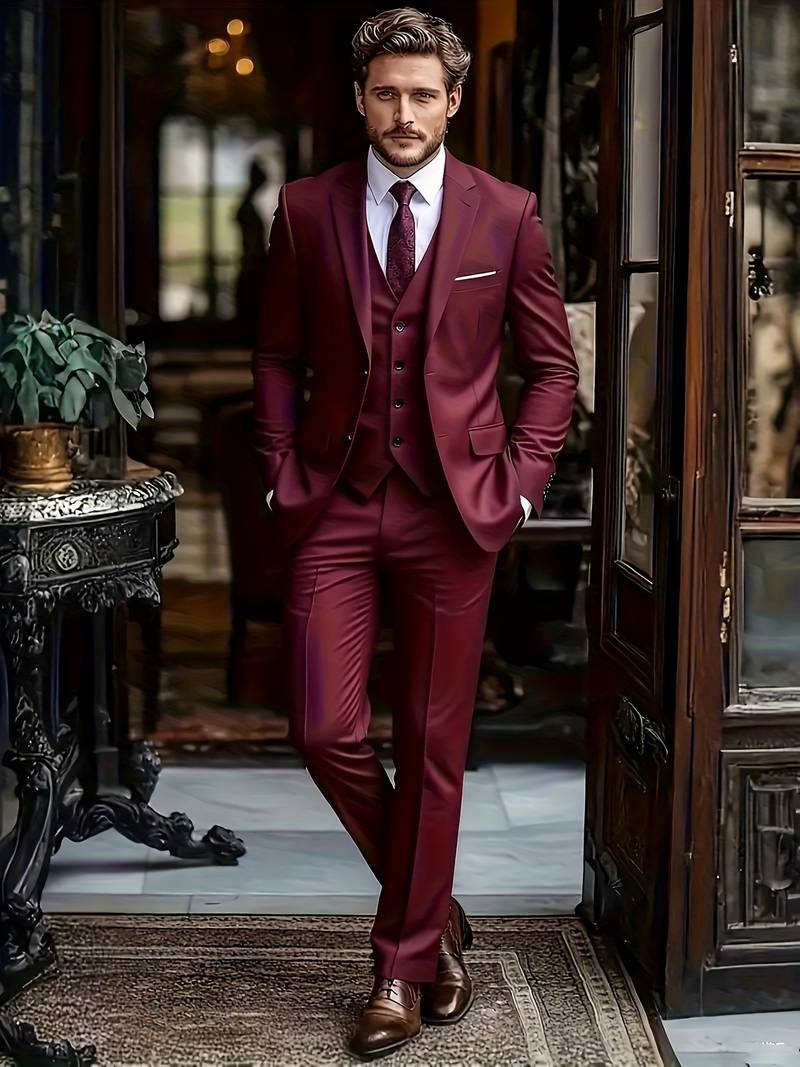 Men's 3-Piece Suit Set - Jacket, Vest & Trousers - BOC-WEAR