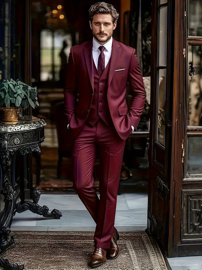 Men's 3-Piece Suit Set - Jacket, Vest & Trousers - BOC-WEAR