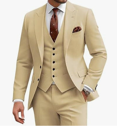 Men's Casual Business Wedding Three-piece Suit - BOC-WEAR