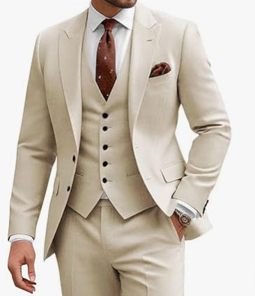 Men's Casual Business Wedding Three-piece Suit - BOC-WEAR