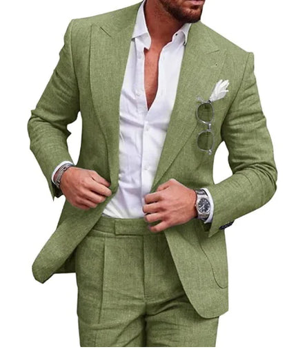 Norbert Linen Blend Men's Suits - Stylish Two-Piece