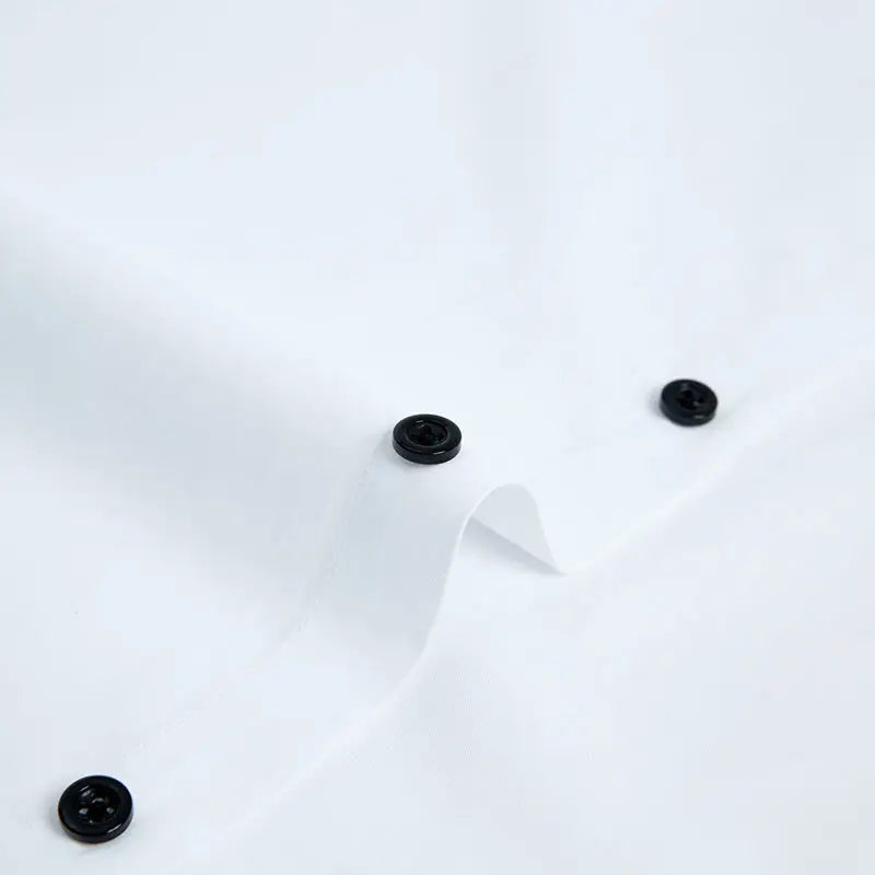 Mens Dress Shirt Long Sleeve Non Iron Fashion Double Layer Business Formal Regular Fit Office Camisa Social Solid Button Shirts - BOC-WEAR