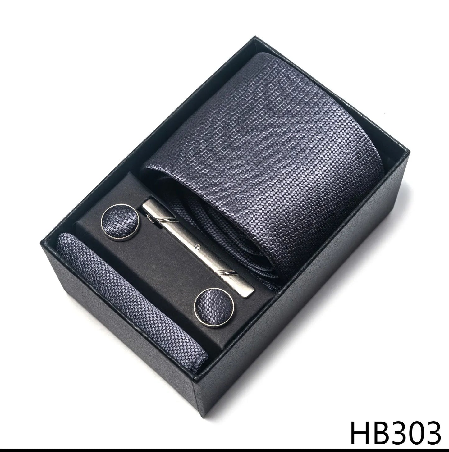 Luxury Brand 8 cm Tie Handkerchief Cufflink Clip Set For Men Wedding Gravata Suit Accessories Holiday Gift Box - BOC-WEAR