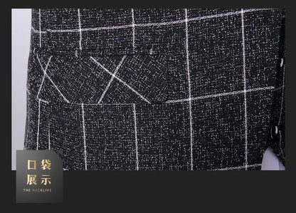 Suit Fashion Business Casual Gentleman Men's Italian Style Elegant Plaid Slim-Fit Formal 3-Piece Suit