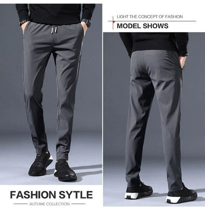 Men's Casual Fce Lined Straight Leg Pants Warm Autumn Winter Workwear Nine-Tenths Regular Fit Faion Urban Sle