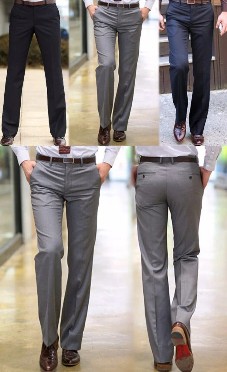 Male Suit Trousers Business Straight Social Tailoring White Clothing Dress Men's Summer Pants Premium Up Slacks Elegant