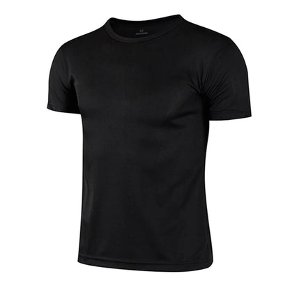 Men Short Sleeve Top Oversized White T-Shirt Man Casual Soild Shirt Quick Drying Gym Basketball t Shirts Soccer Tees Man Clothes - BOC-WEAR