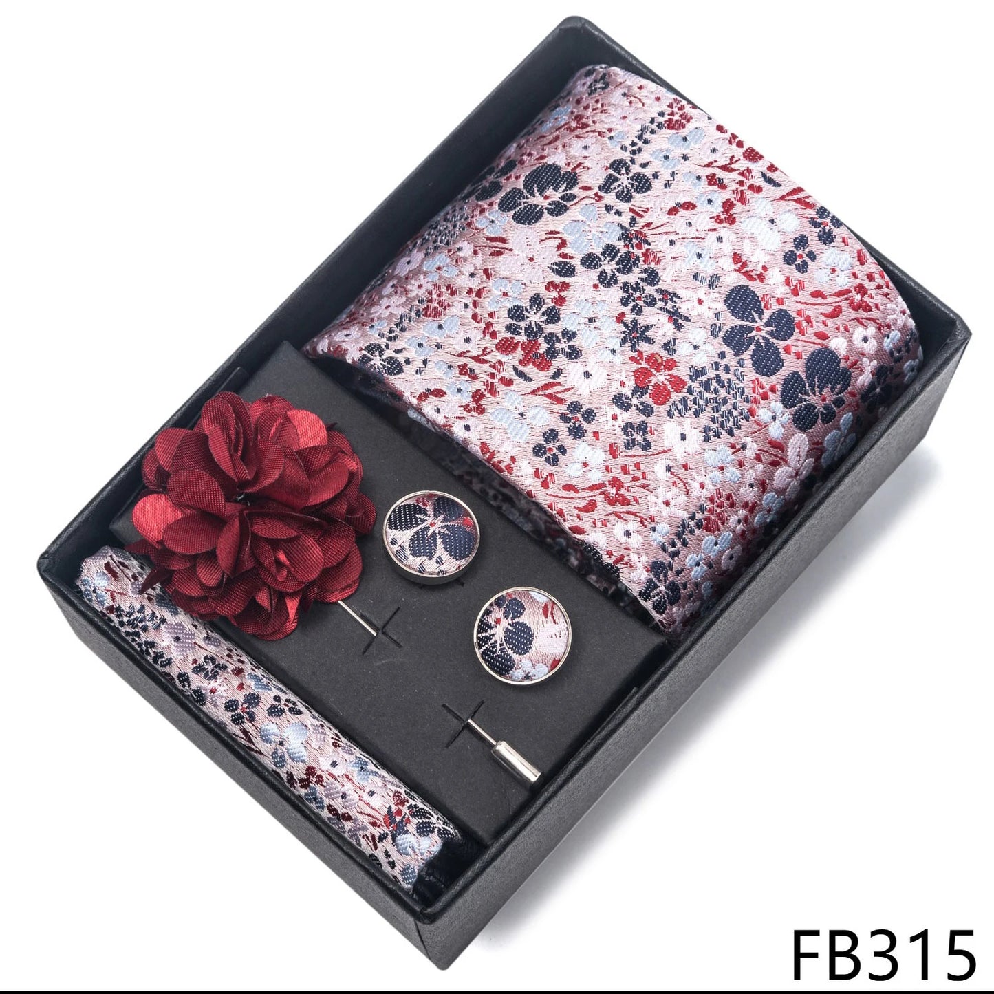 New Designer Blue Red Green Paisley Ties For Men Wedding Party Neck Tie Luxury Tie Pocket Square Cufllink Brooch Set - BOC-WEAR