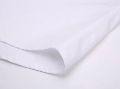 Men Shirt Long Sleeve Solid Basic Formal Dress Shirts Comfortable Business Social Standard-fit Easy-care Office White Shirt 5XL - BOC-WEAR