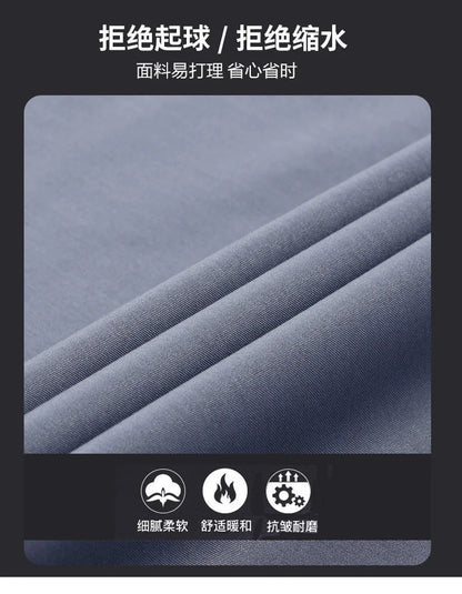 2025 Men's Autumn Winter Long Sleeve Shirts White Warm Fleece Stretch Shirt Formal Business Office Wear Dress Shirts Male M-5XL - BOC-WEAR