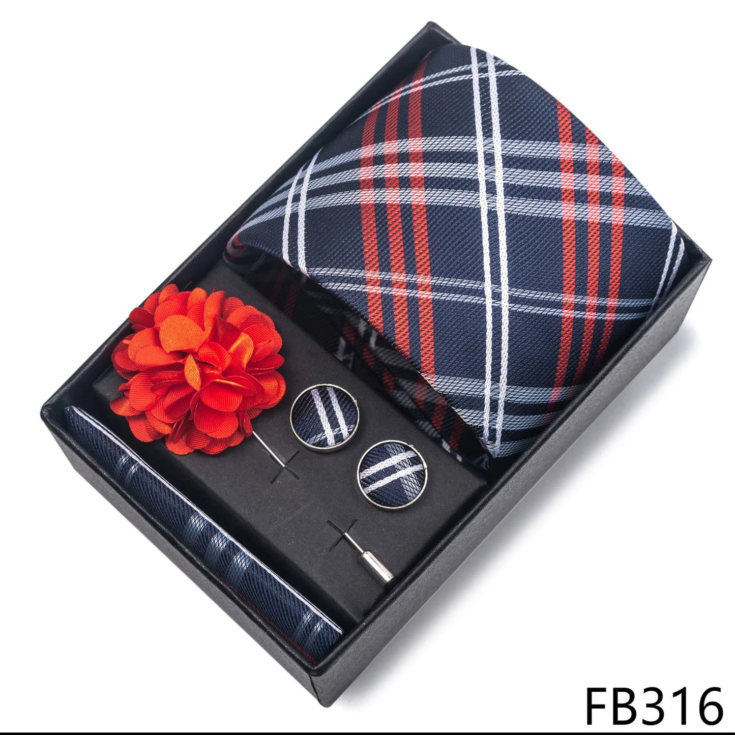 New Designer Blue Red Green Paisley Ties For Men Wedding Party Neck Tie Luxury Tie Pocket Square Cufllink Brooch Set - BOC-WEAR