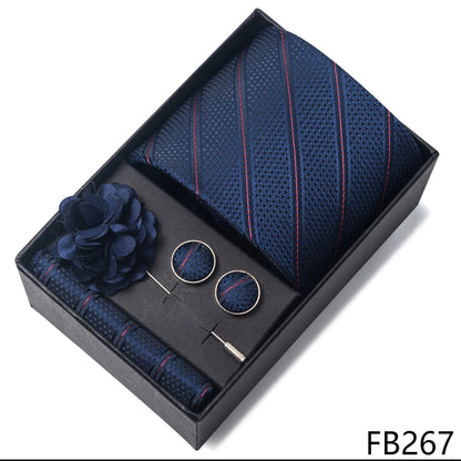 New Designer Blue Red Green Paisley Ties For Men Wedding Party Neck Tie Luxury Tie Pocket Square Cufllink Brooch Set - BOC-WEAR